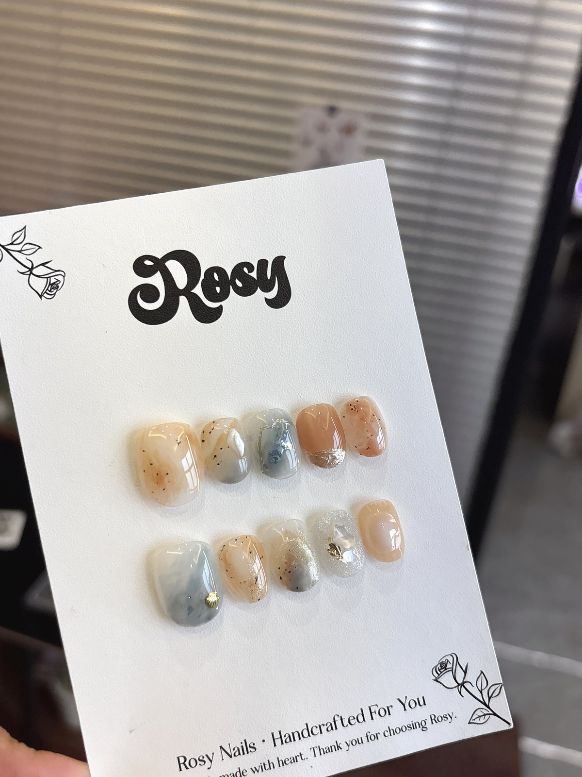 Misty Morning 朝霧韓系穿戴甲 Rosy Nails 香港