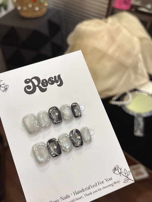 Black & Silver Marble Glow