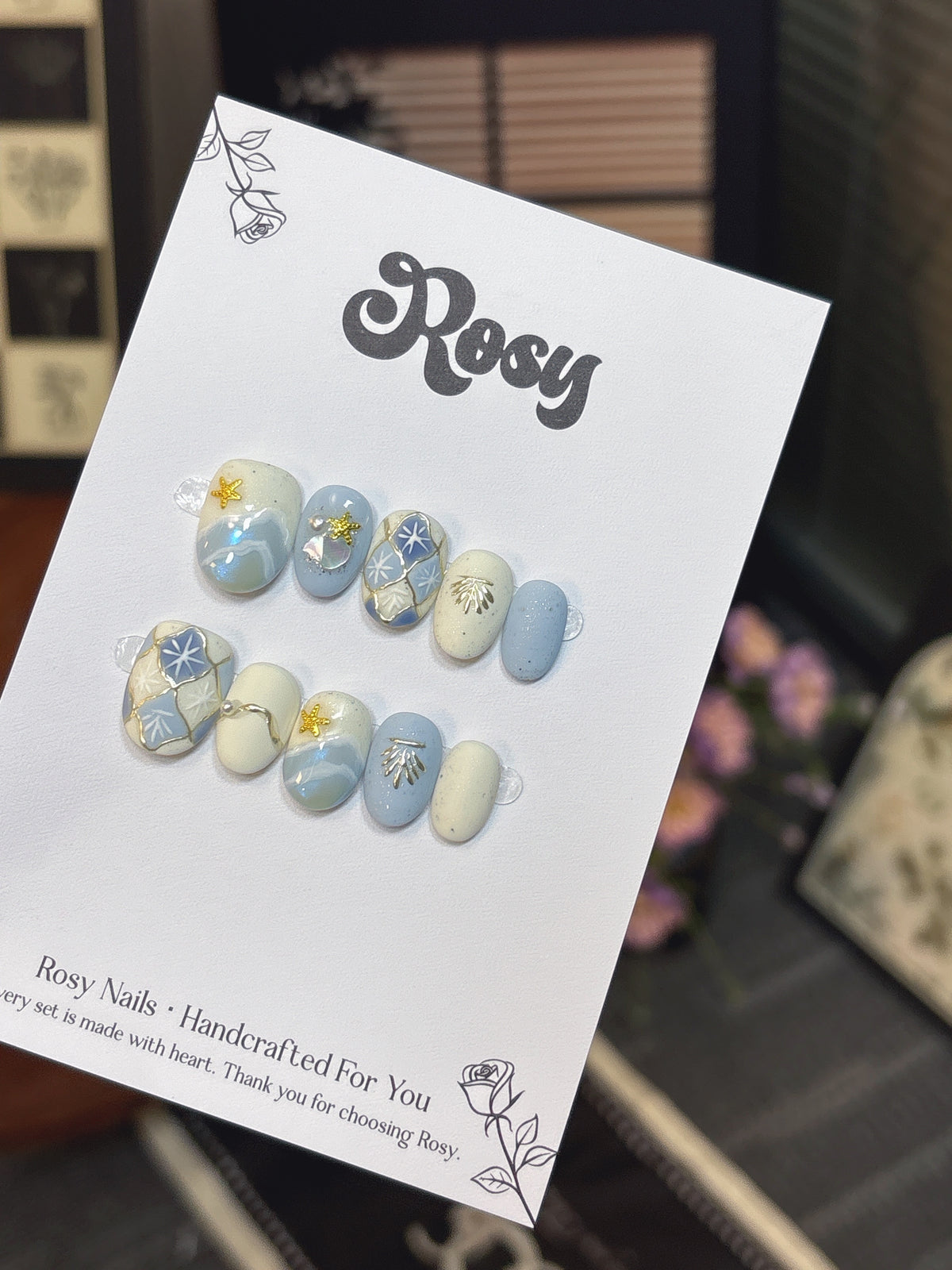 Ocean Star Mosaic 海洋星空韓系穿戴甲 Rosy Nails 香港