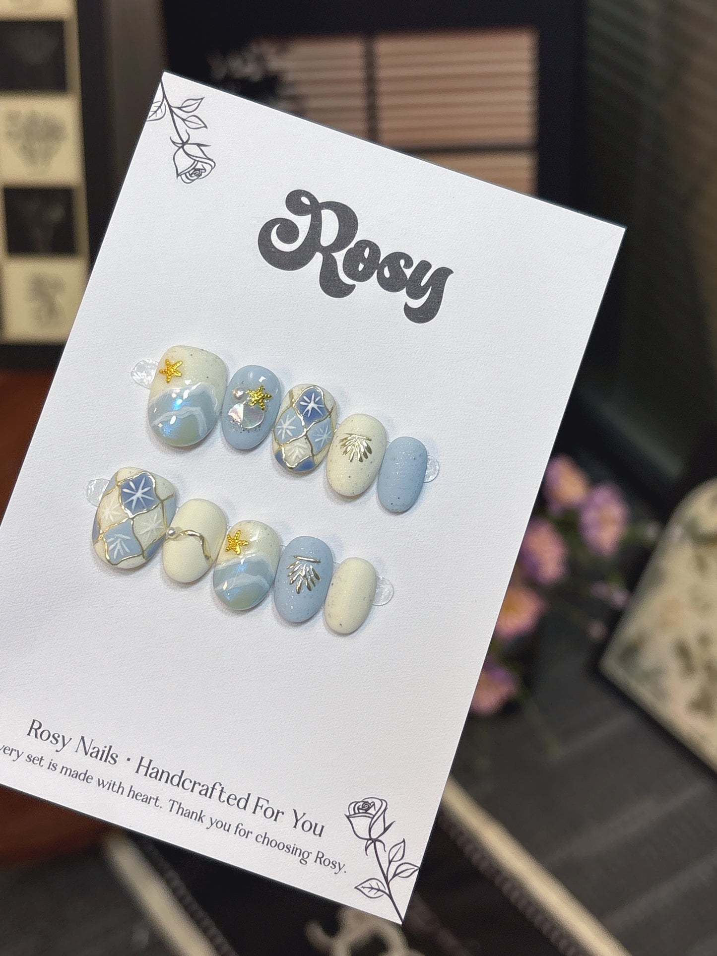 Ocean Star Mosaic 海洋星空韓系穿戴甲 Rosy Nails 香港