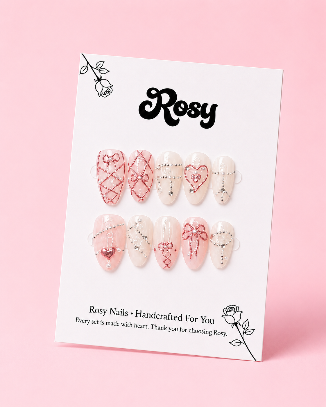 Rosy Ribbon Charm