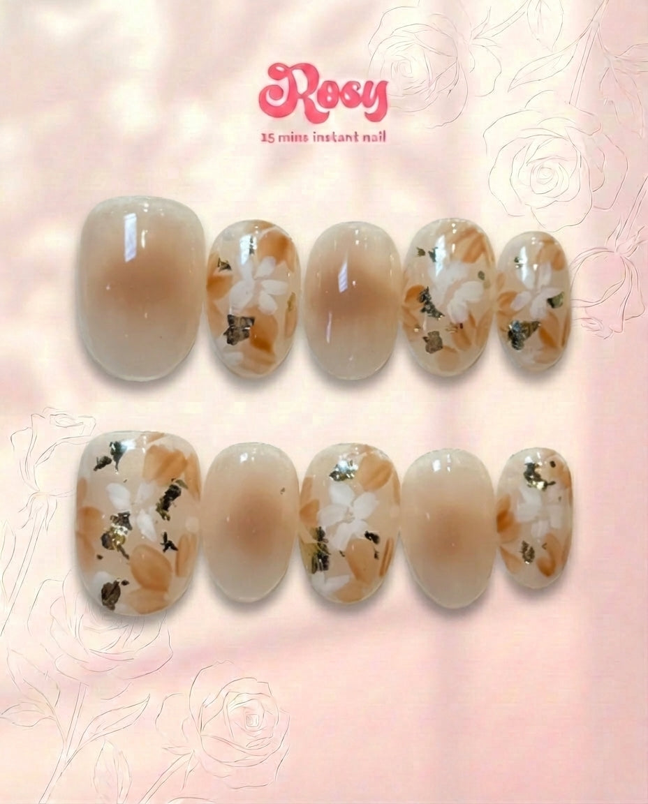 Toffee Bloom 太妃花頭韓系穿戴甲 Rosy Nails 香港